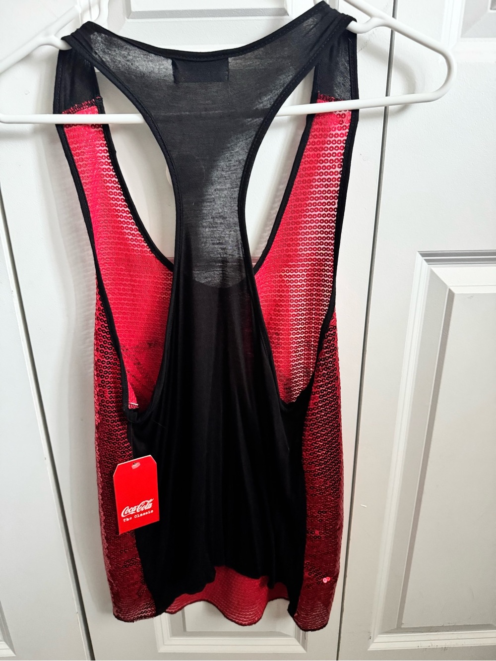 Coca-Cola Red Sequin Racerback Tank with Black Logo - Picture 3 of 3